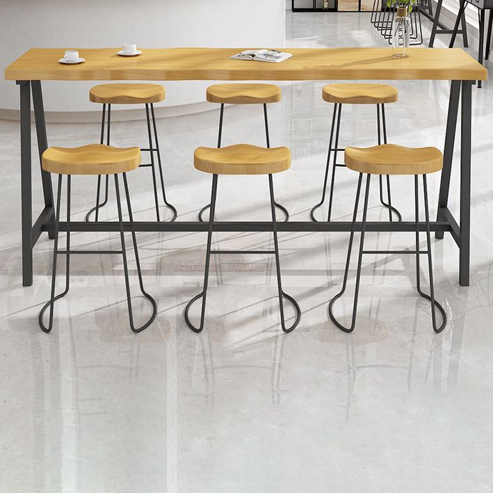 Modern Rectangle Pub Dining Set 1/2/4/7 Pieces Trestle Indoor Counter Height Set