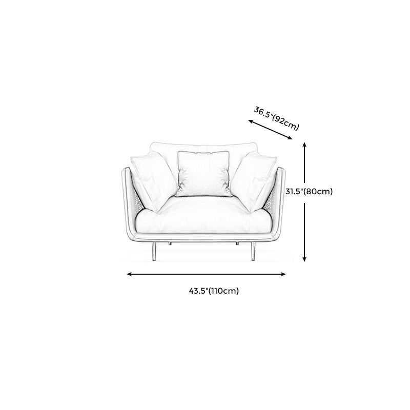 Stationary Stain Resistant Leather Living Room Pillow Top Arm Seating