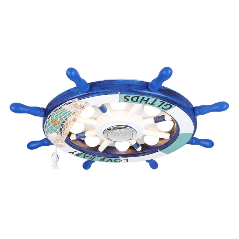 Éclairage encastré à gouvernail en métal, plafonnier LED bleu de Style méditerranéen