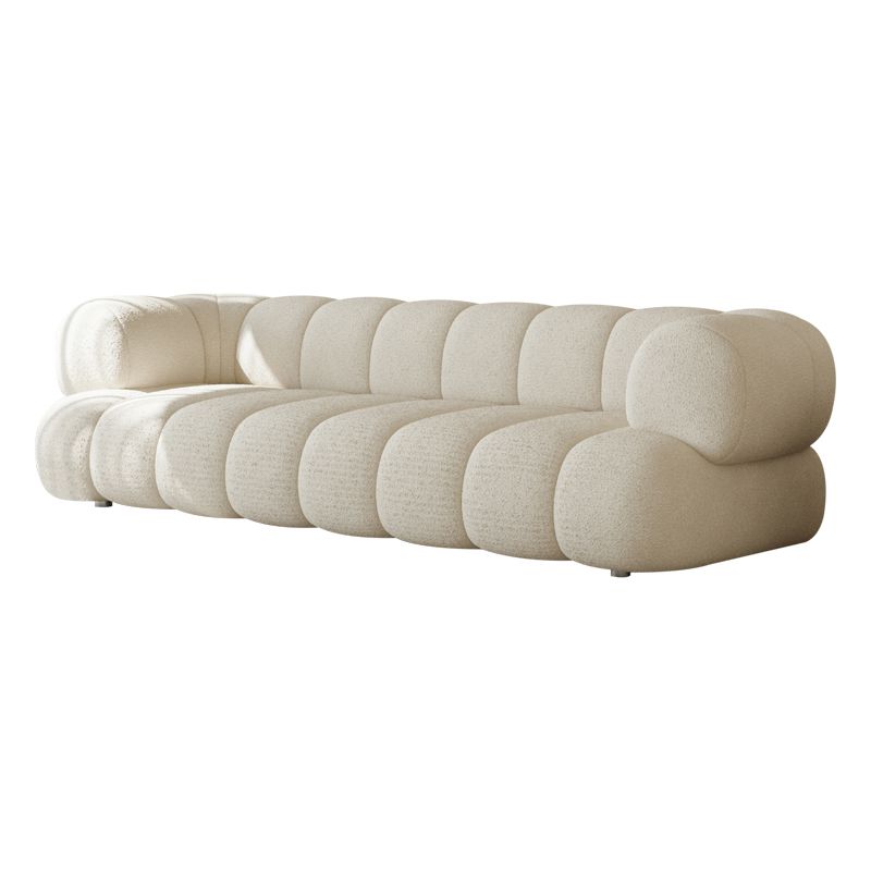 27.55" H Wool Sewn Pillow Back Tuxedo Arm Sofa for Living Room