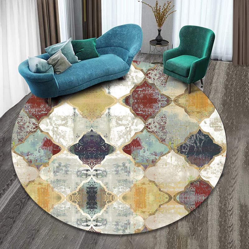 Classy Multicolor Tribal Print Rug Synthetics Bohemian Carpet Non-Slip Pet Friendly Washable Area Rug for Home Deco