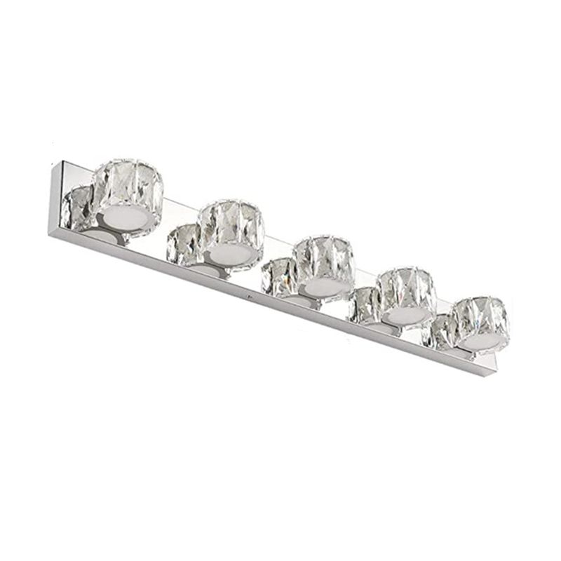 3/4/5/6-Light Chrome Modern Bathroom Vanity Light LED Metal Bath Bar