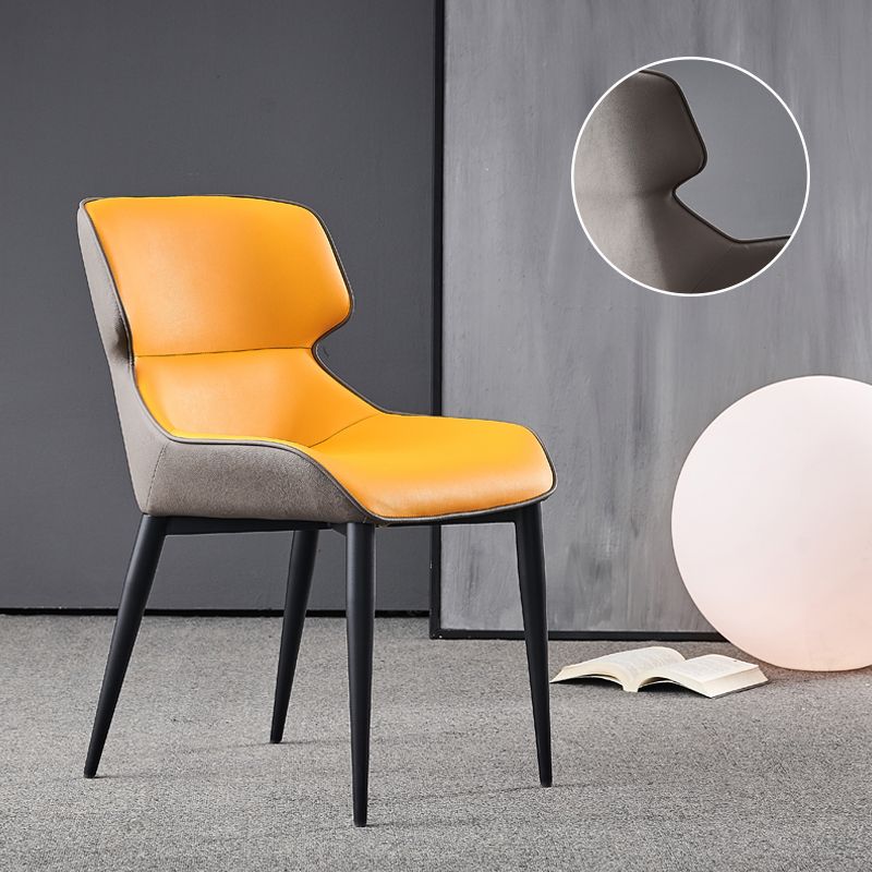 Nordic Style Leder Esszimmerstuhl Wingback Seitenstuhl für den Heimgebrauch