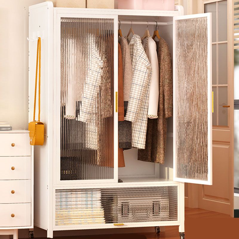 Modern Style Combination Armoire Glass Wardrobe Cabinet for Bedroom
