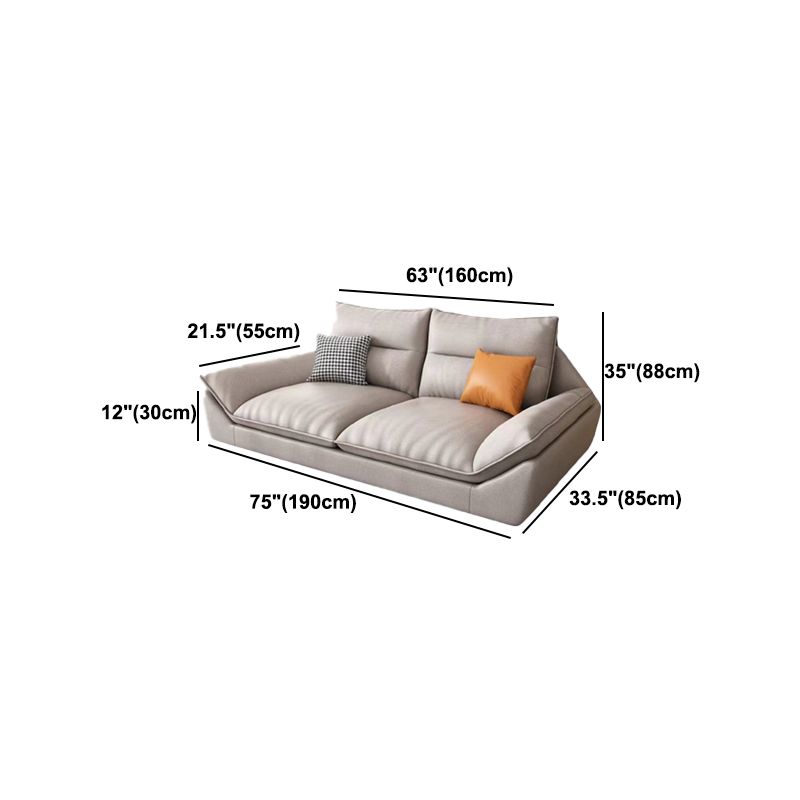 Faux Leather Modern Flared Arm Sofa Standard Sofa for Living Room, Apartment