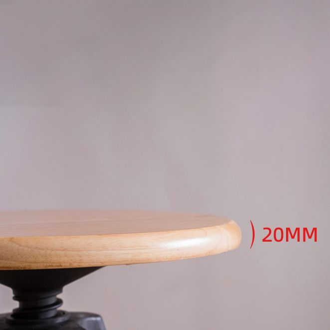 Contemporary Adjustable Height Bar Stool Rubberwood Solid Wood Bar Stool