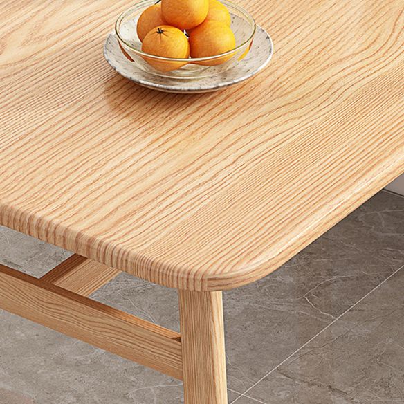 Contemporary Light Brown MDF Top Dining Set Rectangle Shape Kitchen Dining Set with 4 Legs Base