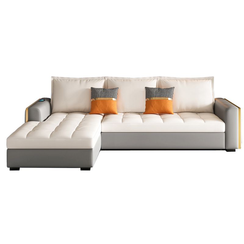 Stain Resistant Sofa Bed USB Charging Convertible Sectional with Storage