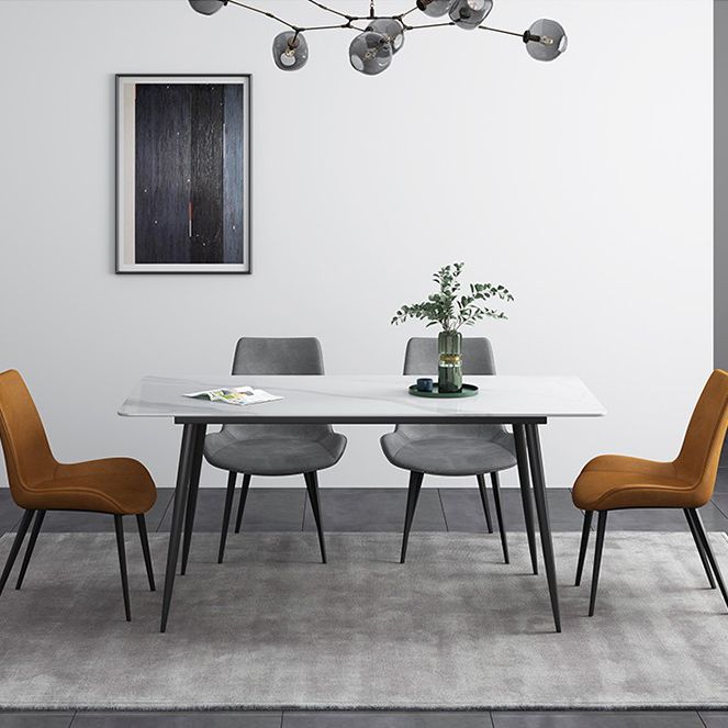 Rectangle Shape Industrial Style Dining Table Sintered Stone Fixed Table for Restaurant