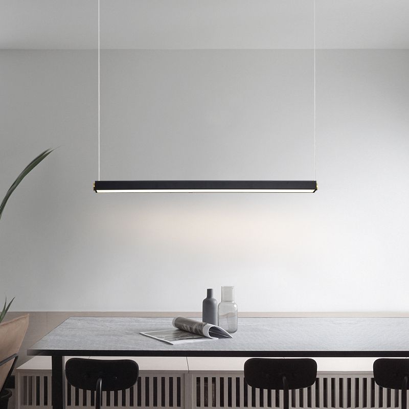 Lineare Inselbeleuchtung im modernen präzisen Stil Acryl -LED -Anhänger Licht