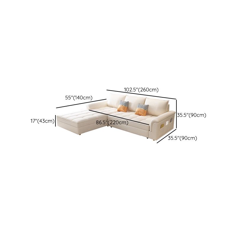 Modern Styled Metal Frame Sleeper Sofa Upholstered Square Arms Sofa Bed