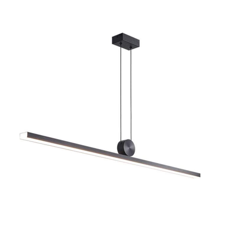 Black Island Hanging Light LED Island Light with Acrylic Shade for Dining Room