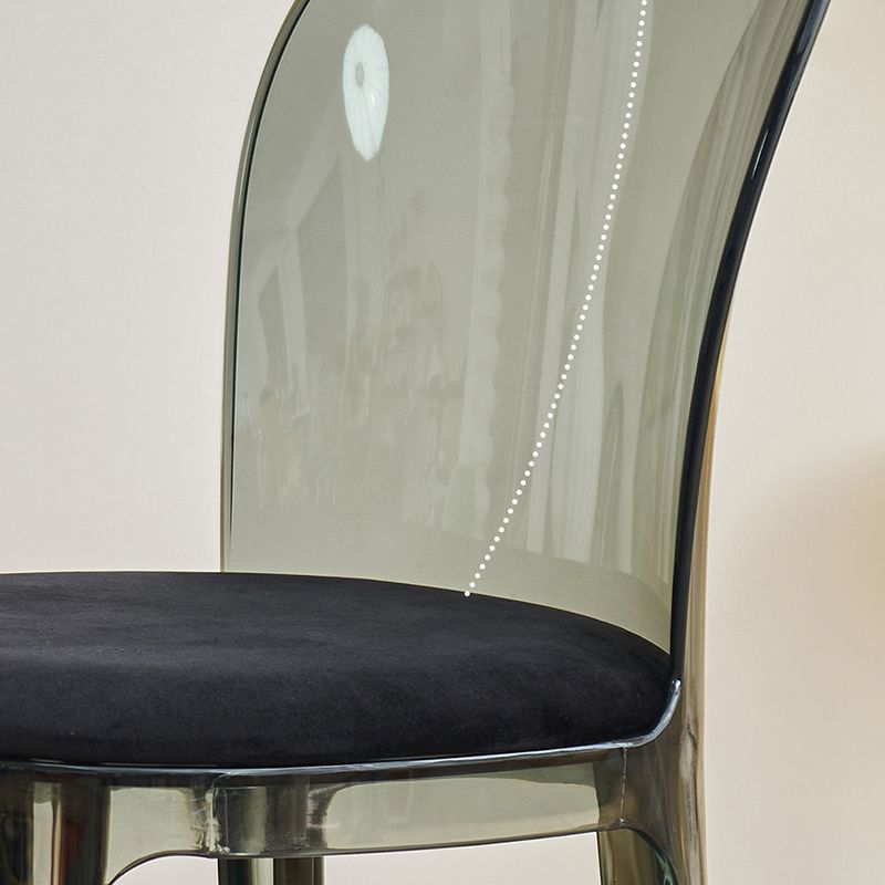 Contemporary Dining Side Chair Plastic Solid Back Chair for Dining Room