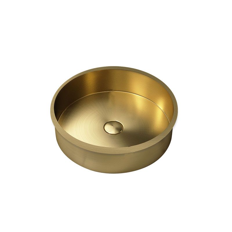 Contemporary Bathroom Sink Metal Rectangular Drop-in Bathroom Sink with Pop-Up Drain