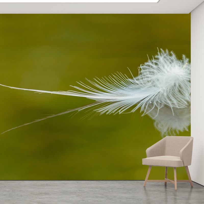 Mildew Resistant Feather Mural Wallpaper Decorative Wall Art for Bedroom
