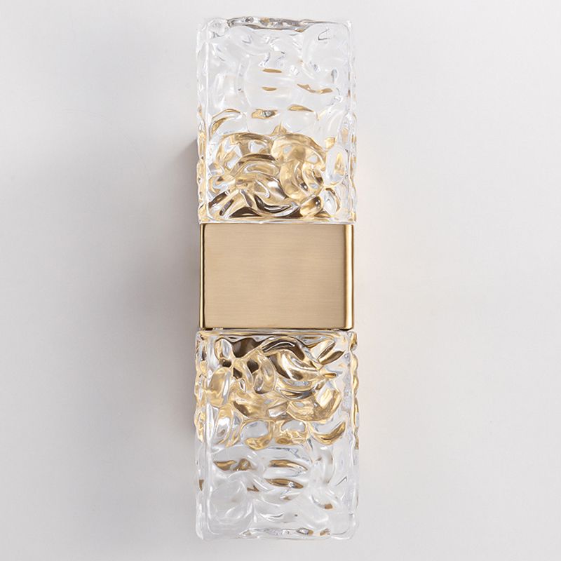 Single Golden Contemporary Wall Mounted Sconce Rectangle LED Wall Light