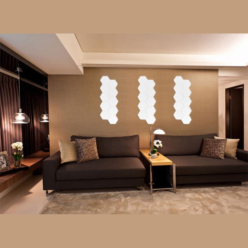 White Honeycomb Wall Sconce Light Decorative Modern Plastic LED Wall Lamp for Living Room