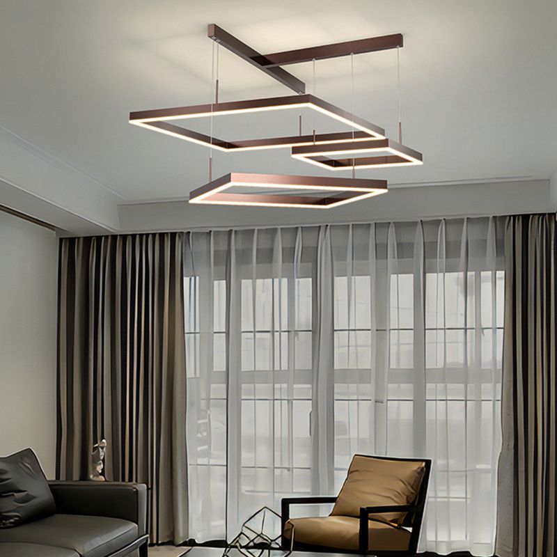 Moderner LED -LED -Kronleuchter -Leuchten Aluminium Multi -Tier -Federung Licht