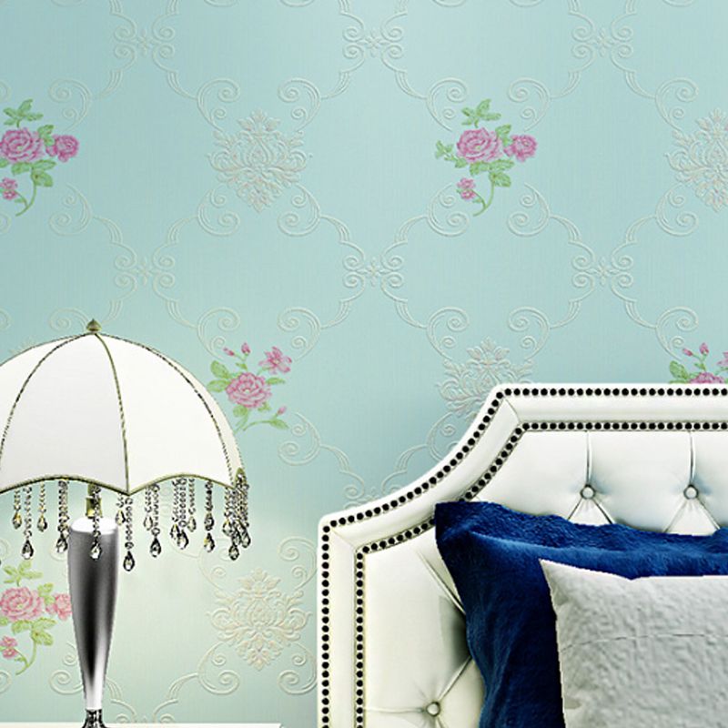 American Countryside Wallpaper Non-Pasted 20.5"W x 33'L 3D Floral Print for Bedroom and Dining Room