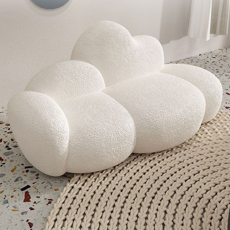 Contemporary Style Curved Sofa 33.46" H Armless Sofa in White