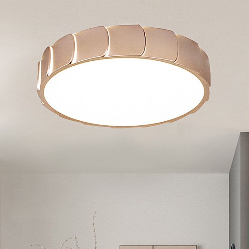 Simple LED Flush Mount with Acrylic Shade Rose Gold Circular Flush Ceiling Light in Warm/White Light