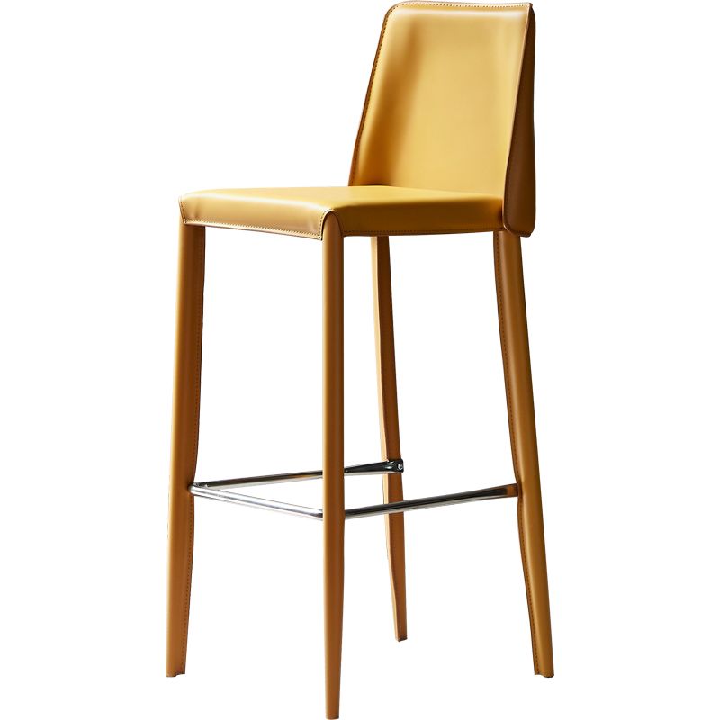 Modern Leather Bar Stool Low Back Counter Stool for Living Room