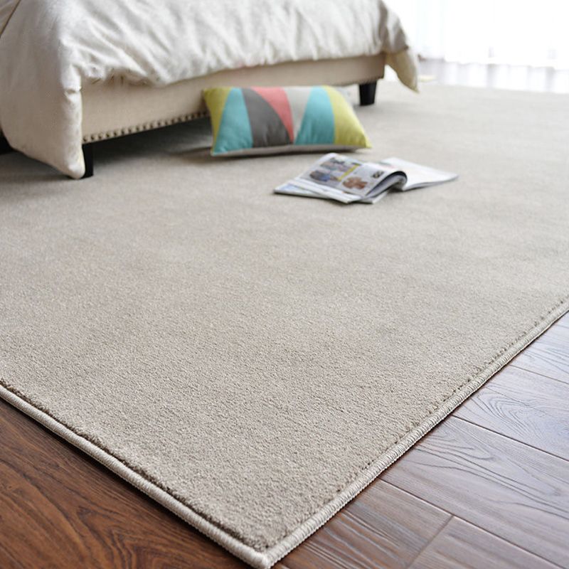 Simple Indoor Rug Pet Friendly Rectangle Cloakroom Carpet Solid Color Polyster Area Carpet