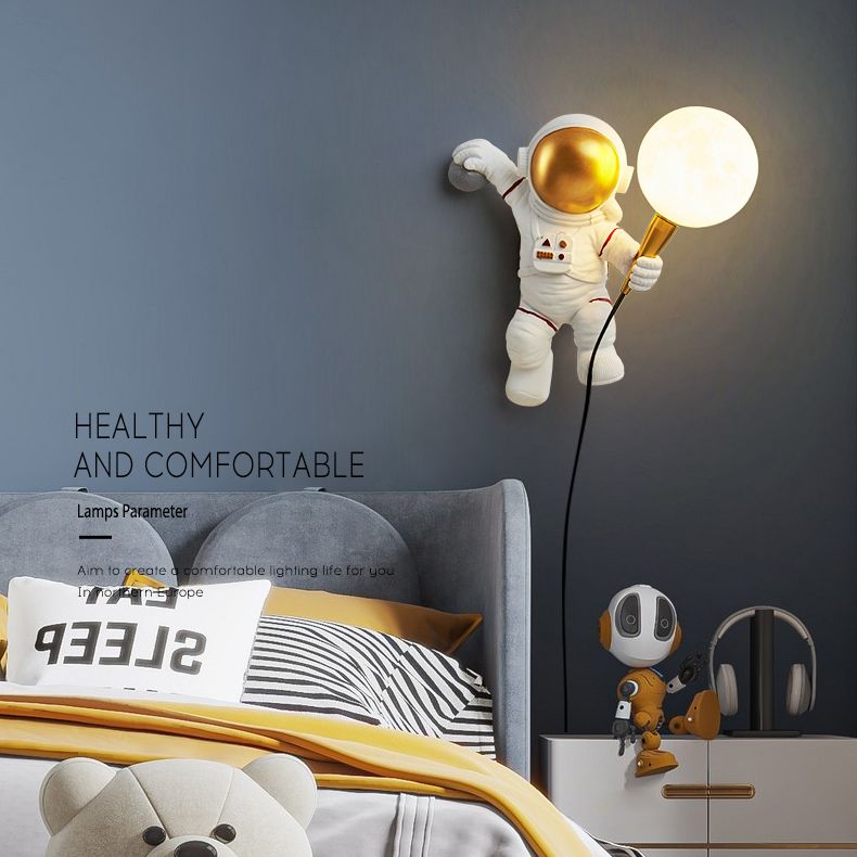 Astronaut Modeling Spherical Wall Sconce Lights Creative Resin Sconces