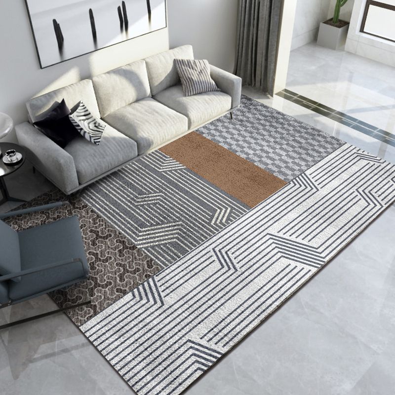 Simplicity Houndstooth Pattern Rug Polyester Carpet Stain Resistant Indoor Rug for Home Decoration