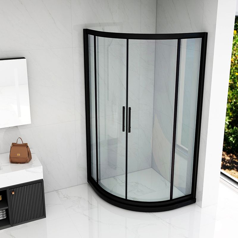 Easy Clean Glass Shower Enclosure Black Neo-Angle Shower Kit