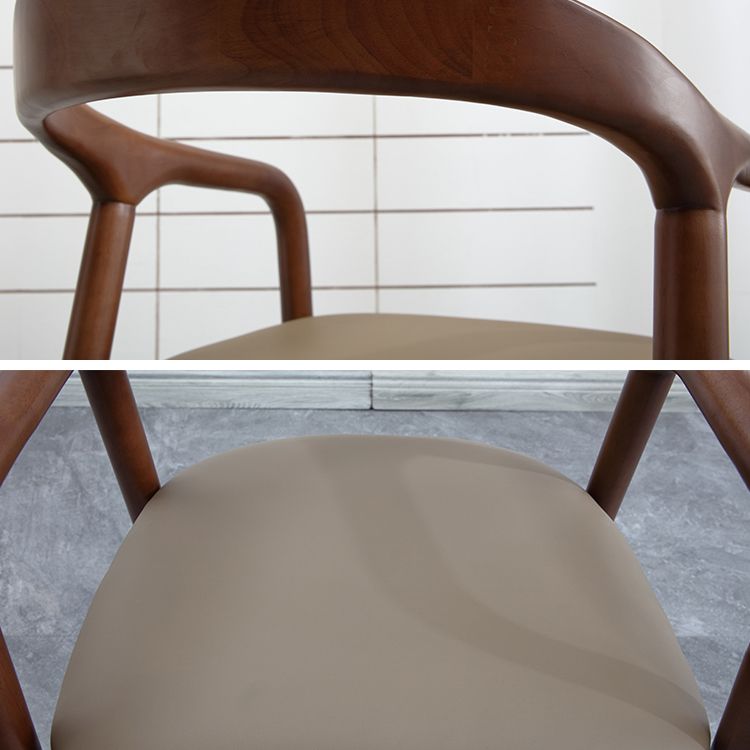 Silla de madera maciza de estilo tradicional, sillas de comedor de cocina con brazo trasero abierto