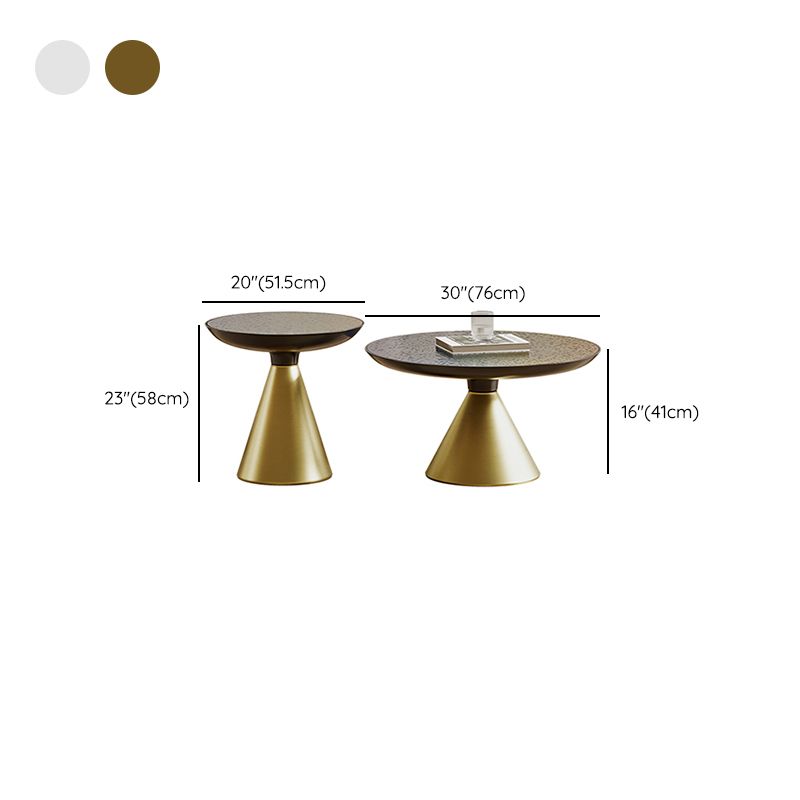 Glass Top Pedestal Coffee Table Modern No Distressing Round Bunching Tables