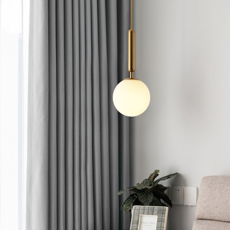 Mitte des Jahrhunderts Design Globe Hanging Lamp Glass Schatten 1 Licht Anhänger Licht für Schlafzimmer