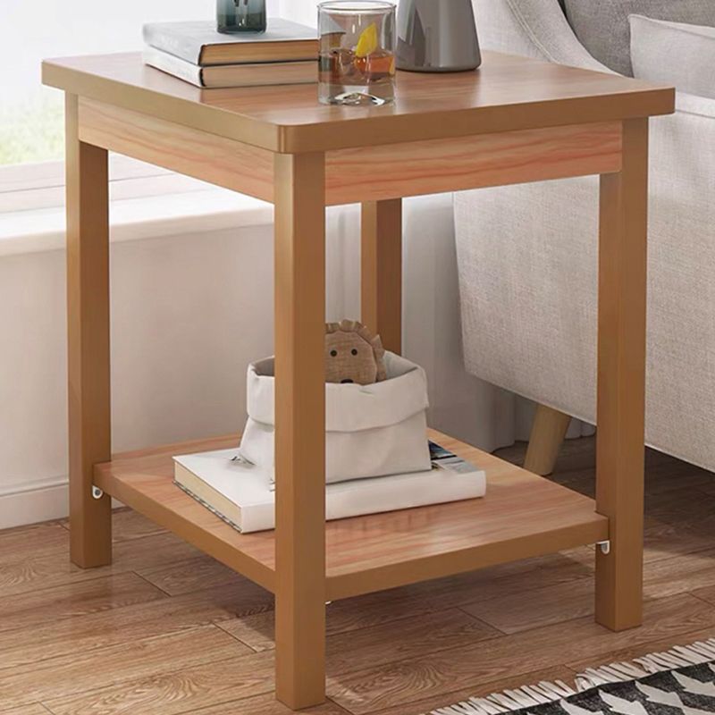 Modern Style Cocktail Table Artificial Wood Black/wood Color Square Coffee Table