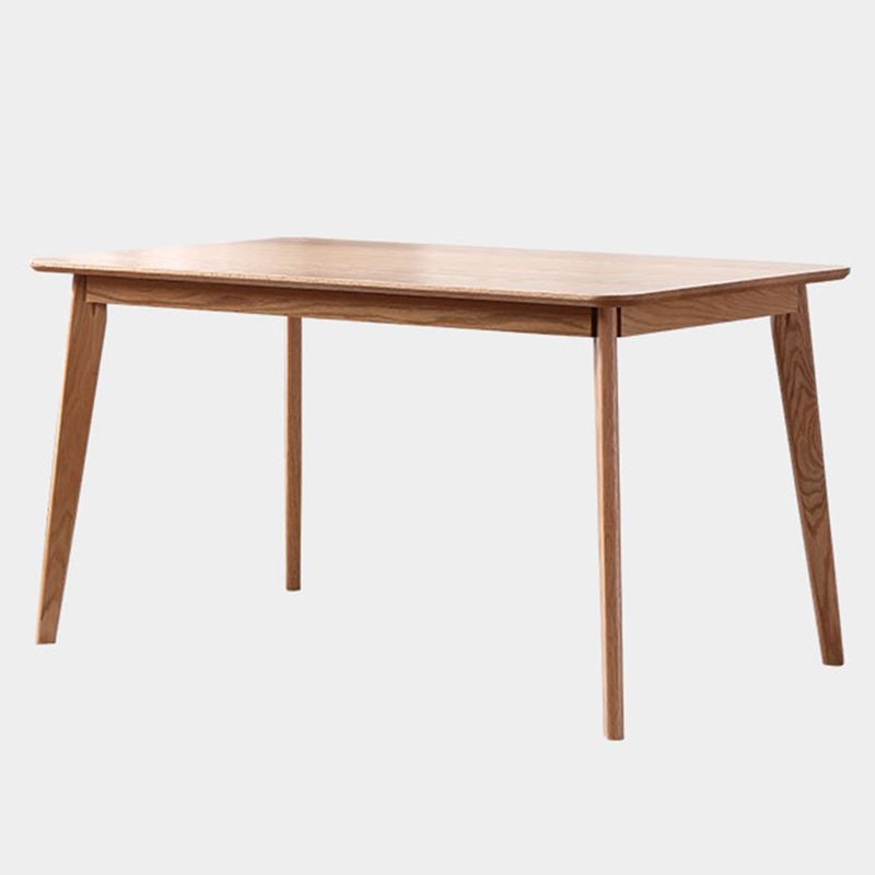 Table à manger rectangulaire contemporain table en bois massif en chêne avec 4 jambes pour le dîner de cuisine à la maison