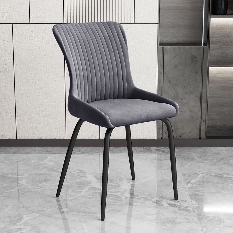 Sillas de comedor de metal de estilo moderno, sillas laterales de comedor sin brazos de cocina