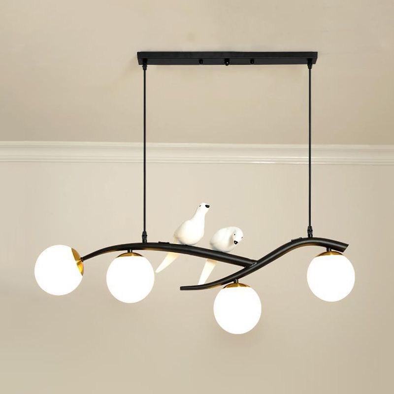 Modern Kitchen Island Lighting Globe Shaded Golden/Black Ceiling Light for Home