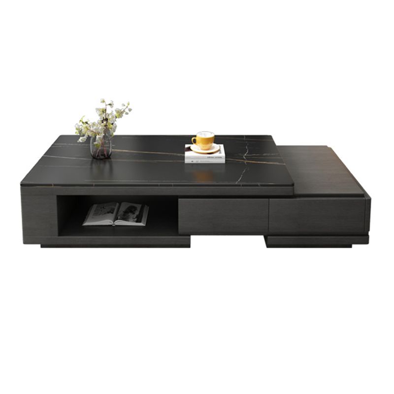 Single Coffee Table Slate Rectangular Coffee Table with Shelf