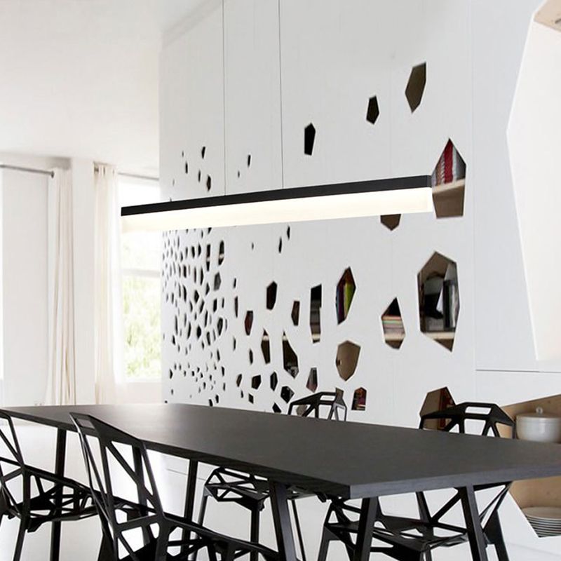 Modern Style Island Light White Acrylic Shade Hanging Lamp for Dining Room