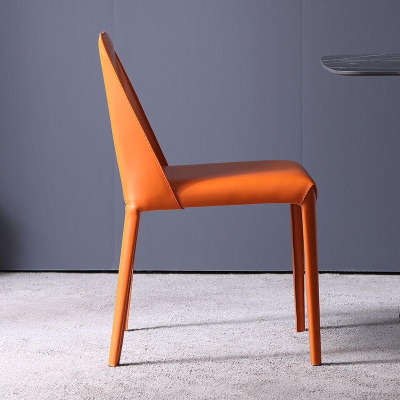Faux Leather Armless Dining Chairs Modern Home Dining Side Chair