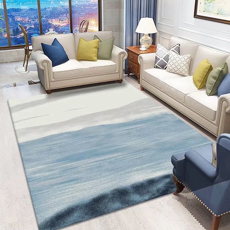 Leisure Abstract Print Carpet Washable Rug Polyester Stain Resistant Carpet for Home Decor