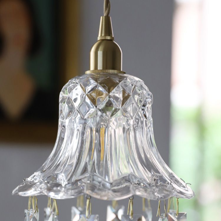 Modern Style Pendant Light Glass Crystal Hanging Light for Dining Room Living Room