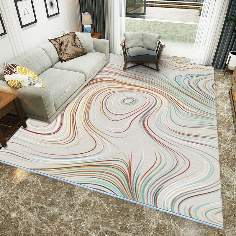 Gray Modern Indoor Rug Polyester Pattern Rug Washable Rug for Home Decoration