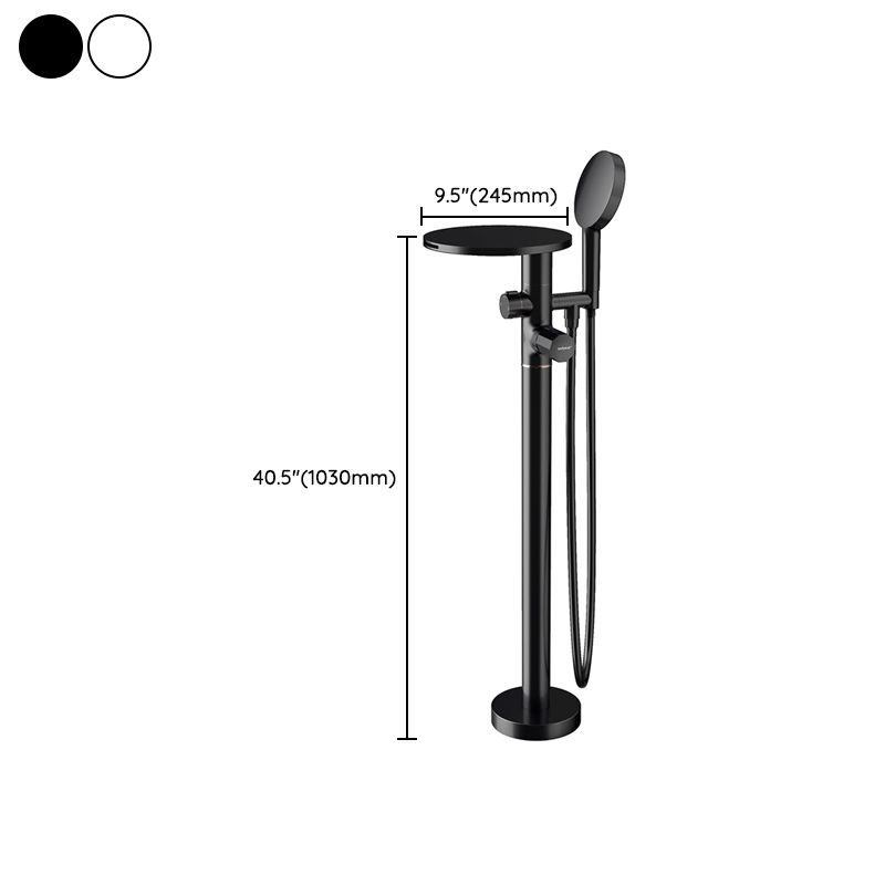Floor Mounted Copper Freestanding Tub Filler Freestanding Round Tub Filler Trim