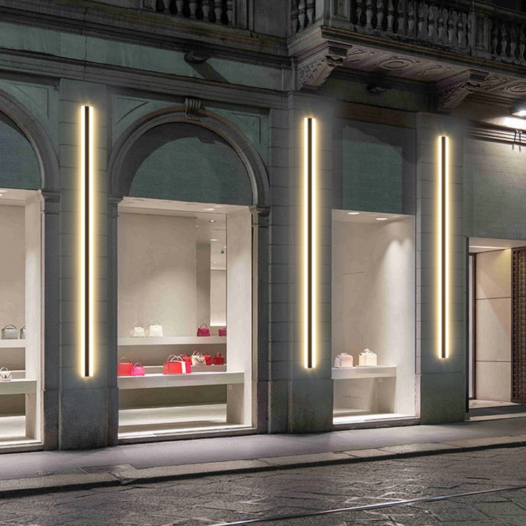 Luz de luz lineal de estilo moderno Luces de metal 1 luces de pared de luz en negro