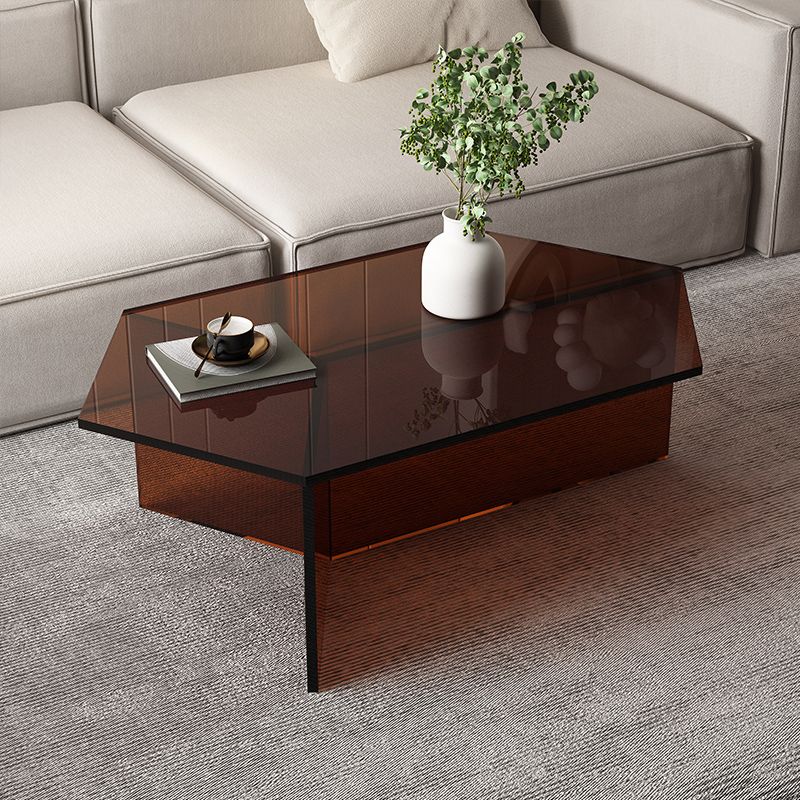 Acrylic Clear Coffee Table Modern Cocktail Table for Living Room