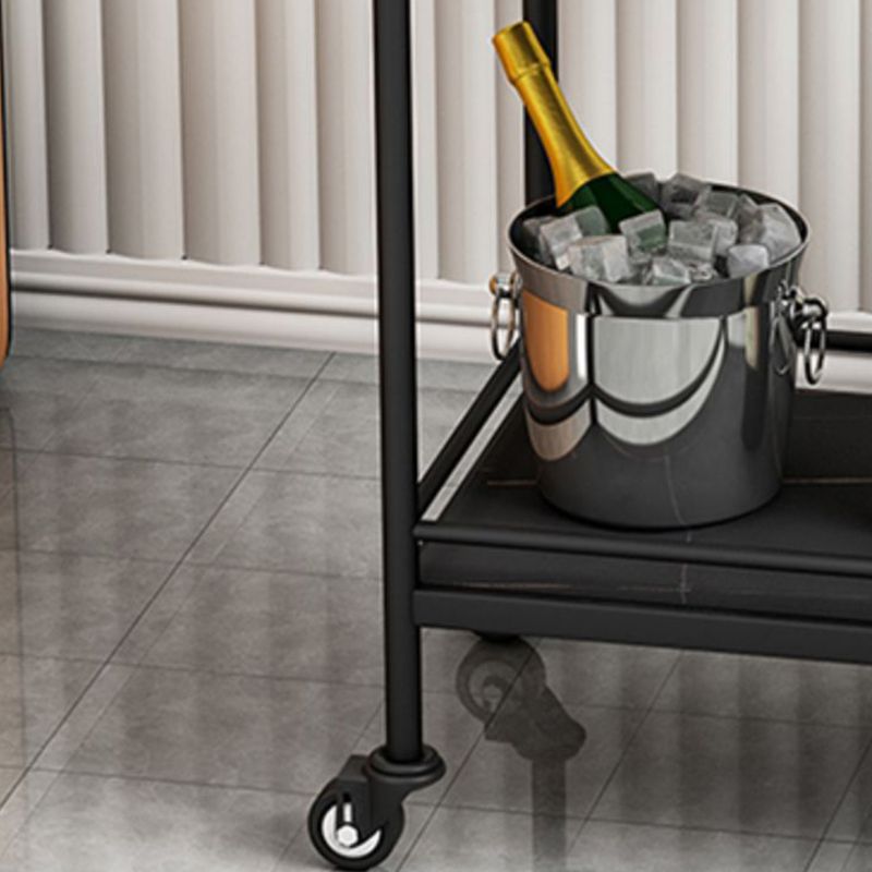 Contemporary Metal Prep Table 29.53"H Rolling Prep Table for Dining Room