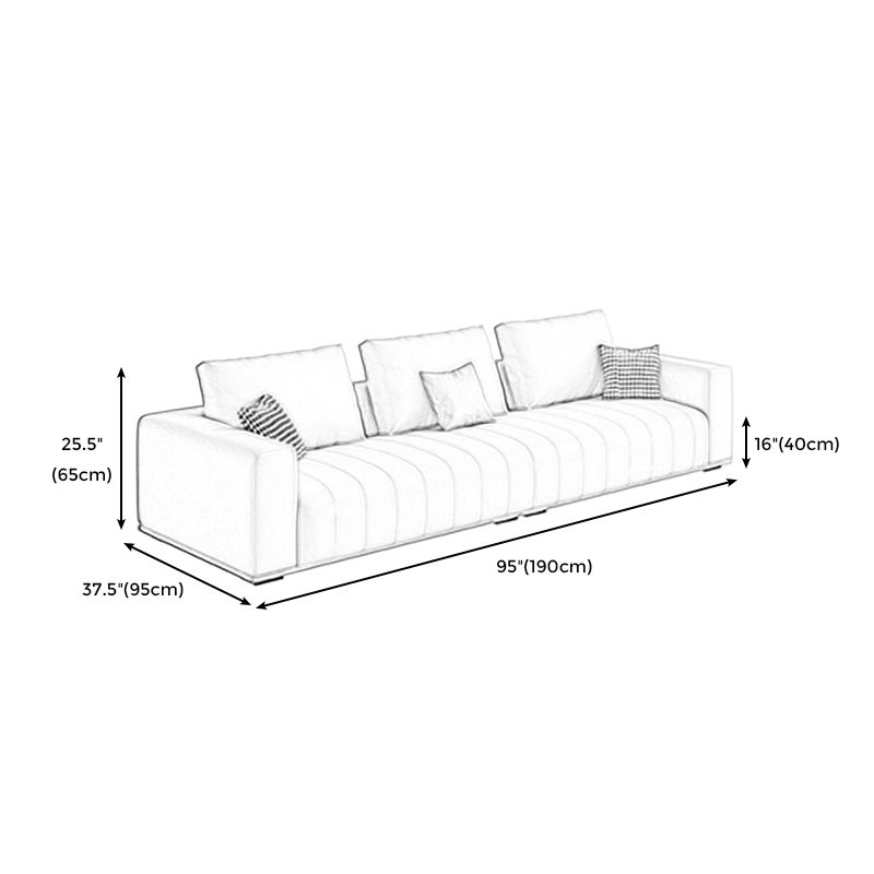 Sofá estándar de brazo de esmoquin de cuero moderno con almohadas para salones para sala de estar