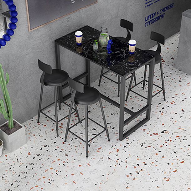 Stone Bar Dining Table Contemporary Bar Table with Trestle Base