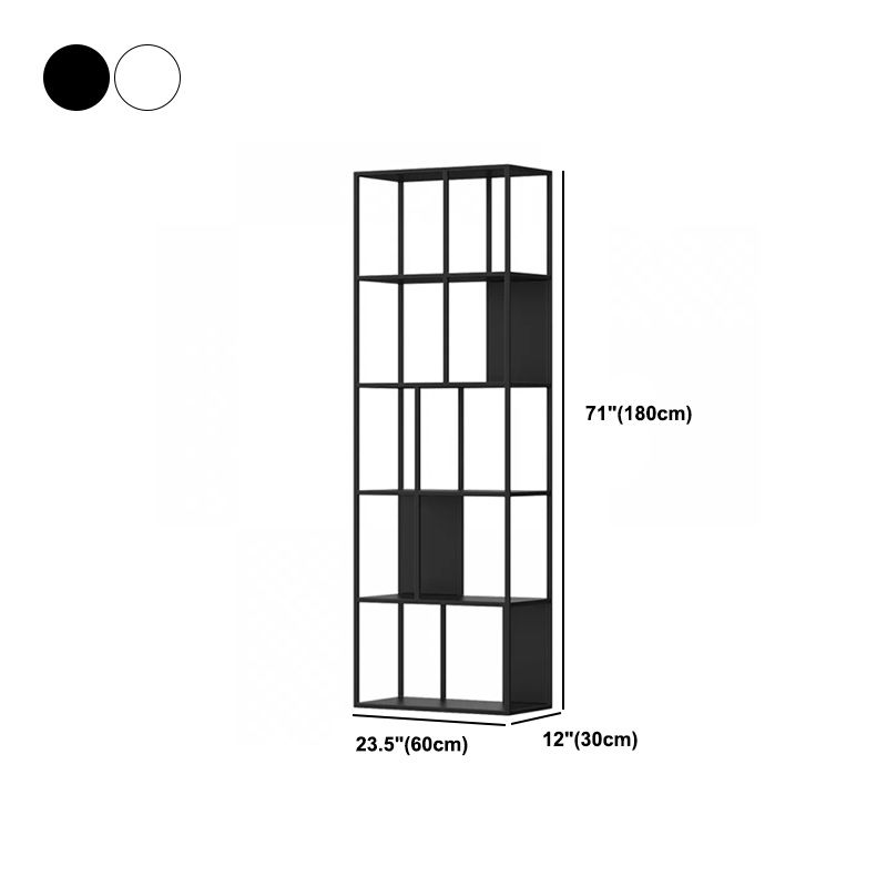 5-Shelf Modern Metal Bookshelf Etagere Open Shelf Bookcase in Burnish